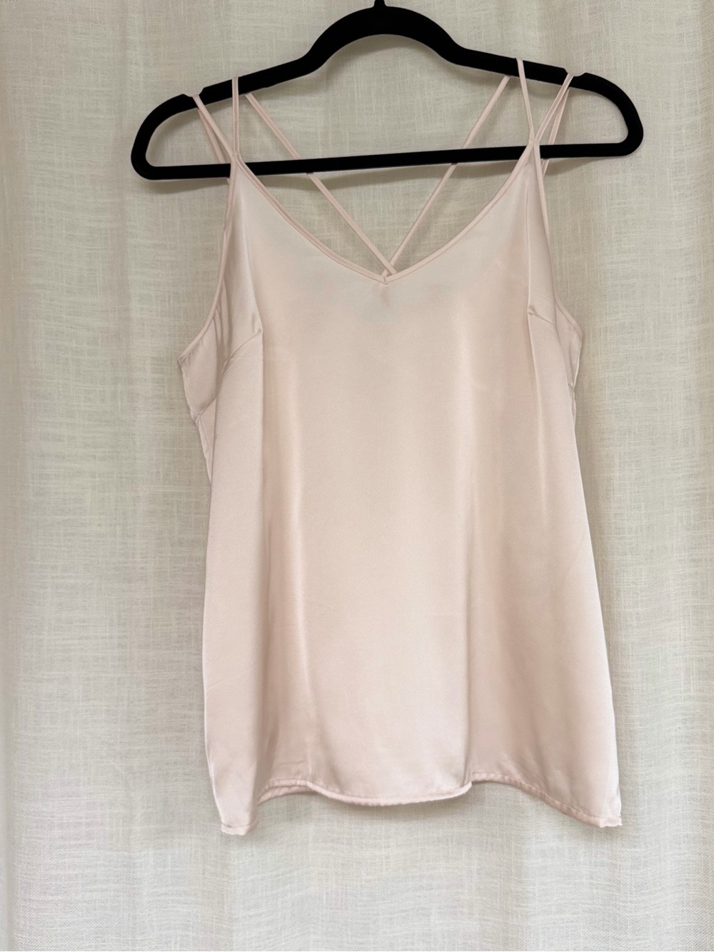 Elegant Blush Satin Camisole with Double Straps